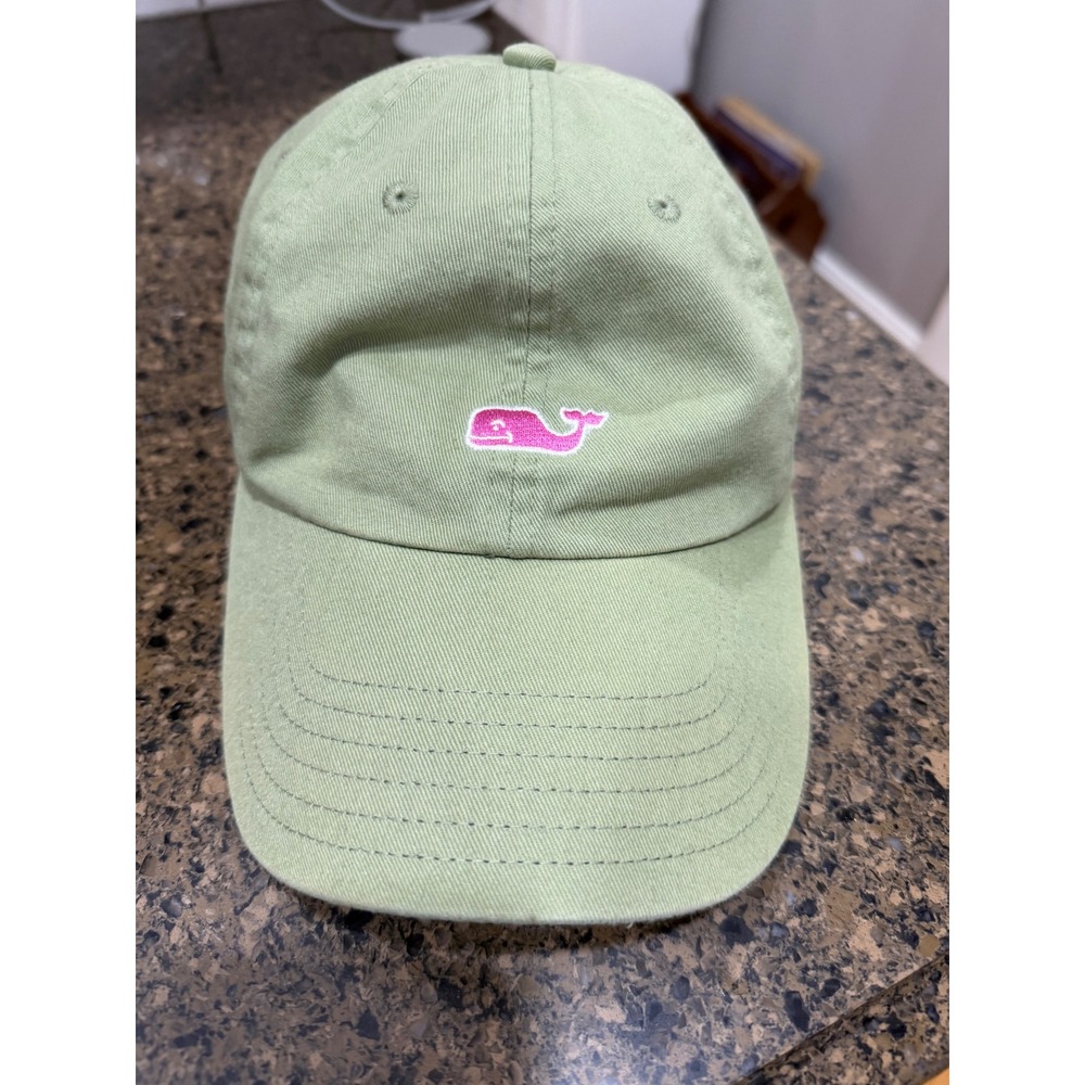 Vineyard Vines Womens Green Whale Logo Baseball Cap Adjustable Cotton